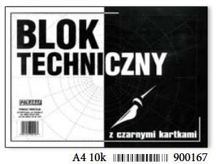 poligraf blok techniczny a4 10k czarne  kartki /10/