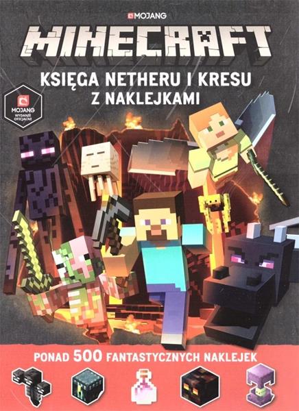 minecraft - księga netheru i kresu z naklejkami