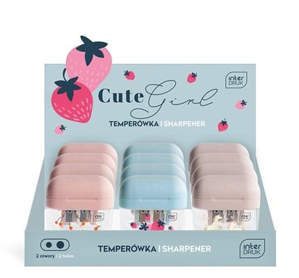 interdruk temperówka podwójna z pojemnikiem cute girl /12/