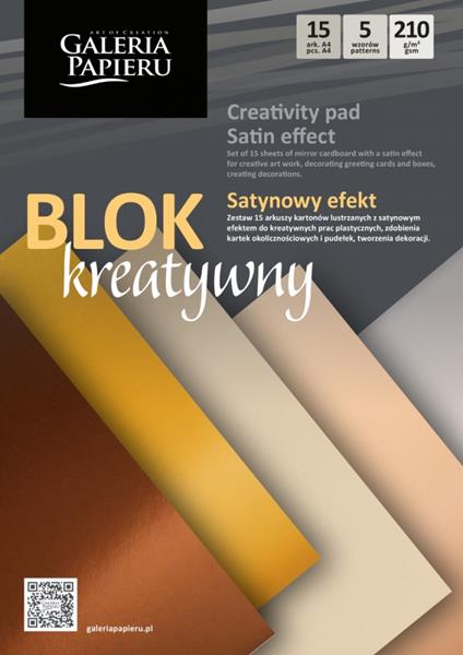 blok a4 kreatywny satynowy efekt 15 arkuszy mix kolor 258003 argo