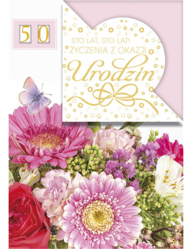 POLMAK KARTKA OZDOBNA B6W URODZINY 770  PRZESUWANE /25/
