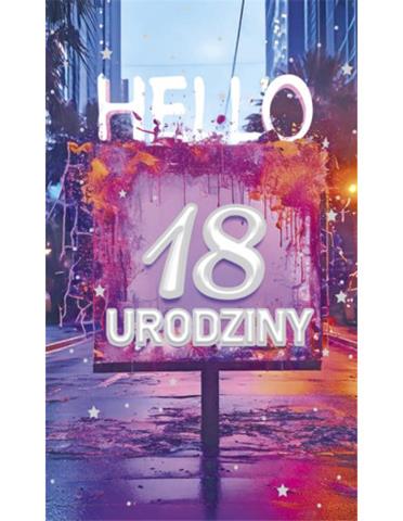 POLMAK KARTKA OZDOBNA LOBK UR18 769 18 URODZINY  /25/
