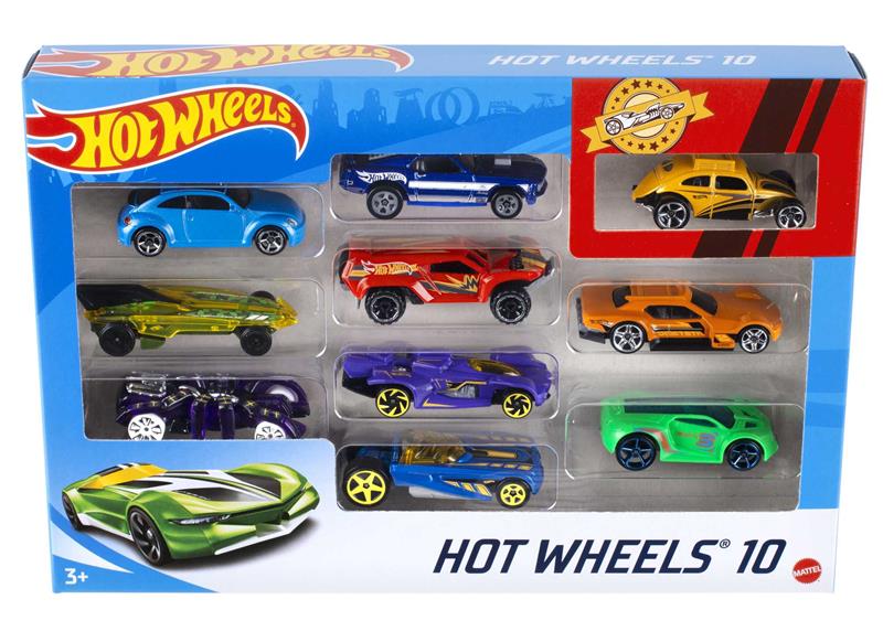 hot wheels 10-pack dziesięć aut metal 54886 mattel