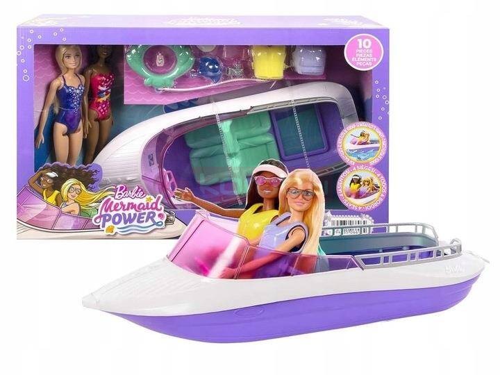 mattel barbie mermaind power łódź + 2 lalki hhg60