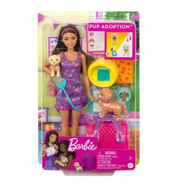 mattel barbie adopcja piesków kalka z akcesoriami hkd86