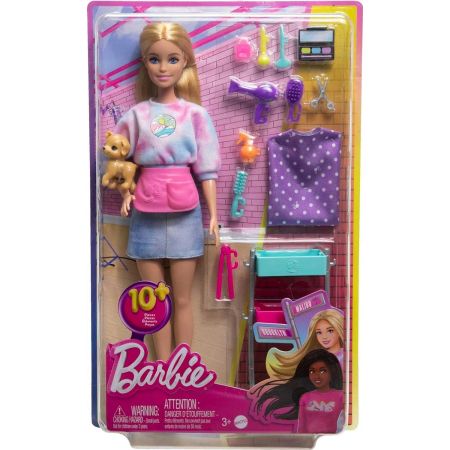 mattel barbie lalka malibu stylistka z pieskiem hnk95