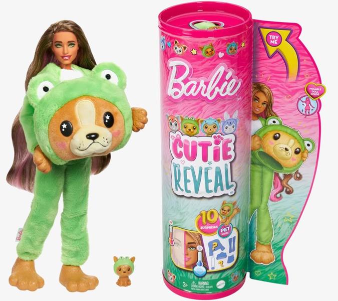 mattel barbie cutie reveal słodkie lalki-zwierzątka piesek-żaba tuba hrk24