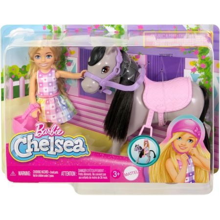 mattel barbie lalka mini chelsea z kucykiem pony htk29