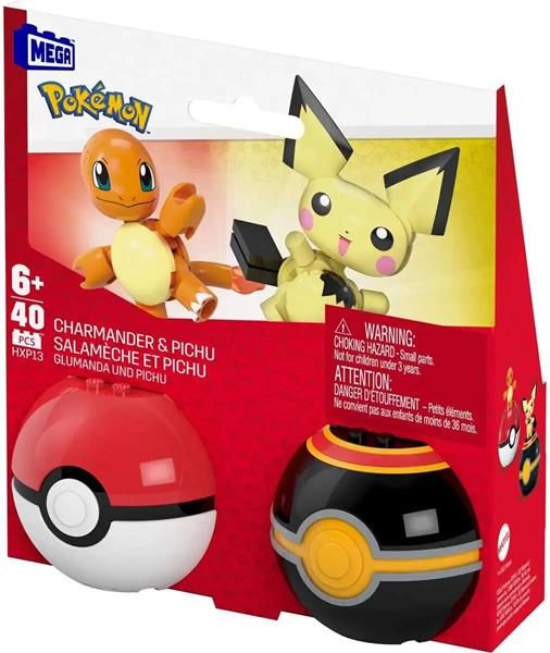 mega pokemon pokeball 2pak charnander i pichu 40el hxp13 mattel