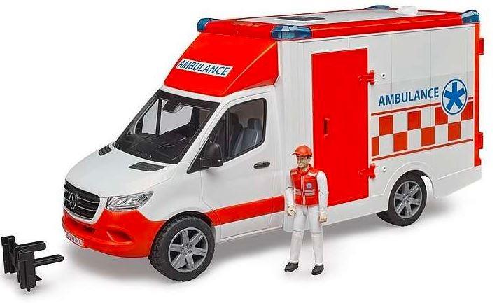 bruder mercedes sprinter ambulanz z figurką i światłem 02676 bruder