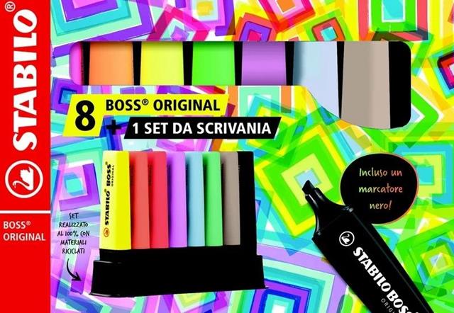 STABILO ZAKREŚLACZ BOSS 8 KOLORÓW Z PODSTAWKĄ NA BIURKO ORGINAL /5/
