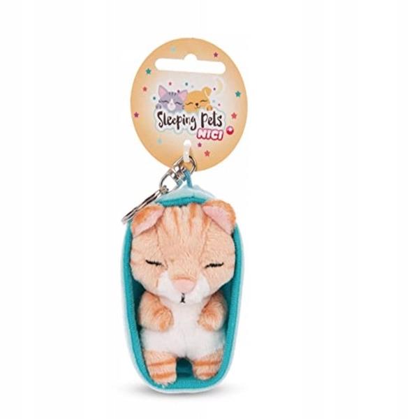 nici brelok plusz sleeping pets kot 8cm brązowy w paski 48837