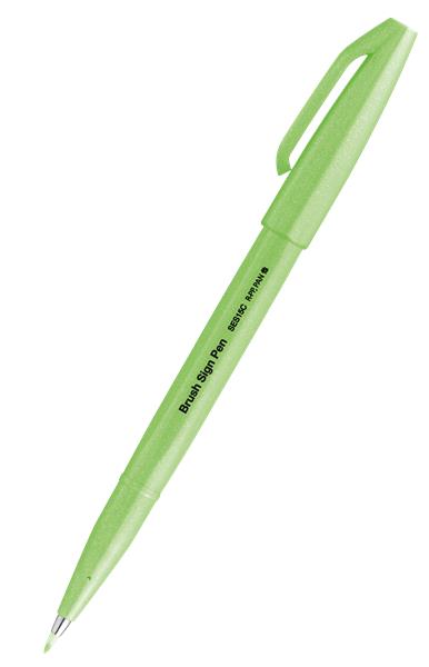 PENTEL PISAK BRUSH SIGN PEN DO KALIGRAFII SES15C-E2 FLUO ZIELONY /10/