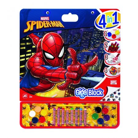 pulio zestaw artystyczny gigablock 4w1 spiderman