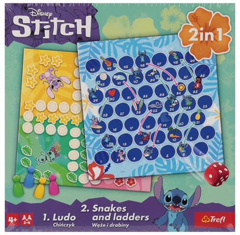 trefl gra 2w1 ludo, węże i drabiny lilo i stitch 02656