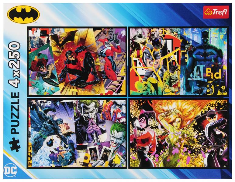 trefl puzzle 4x250el batman w akcji 13310