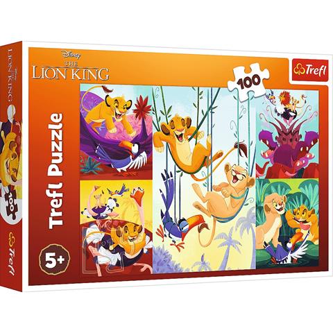 trefl puzzle 100el dzielny król lew 16478