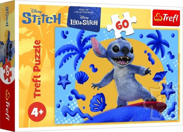TREFL PUZZLE 60EL DZIEŃ ZE STITCHEM DISNEY 17407