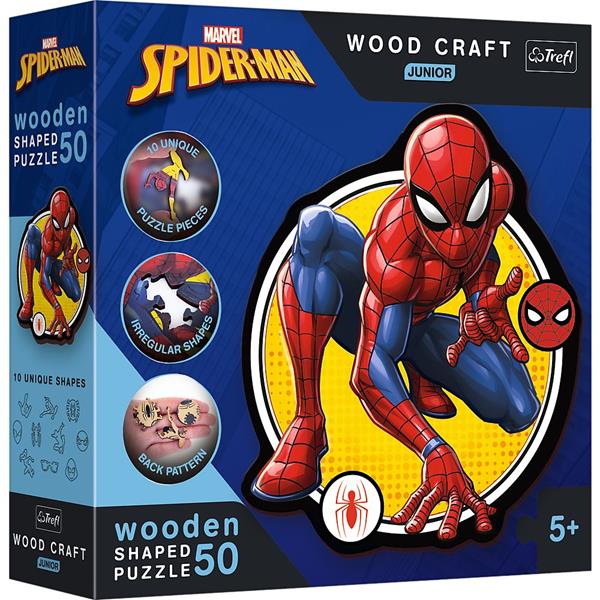 trefl puzzle 50el drewniane spiderman 20204