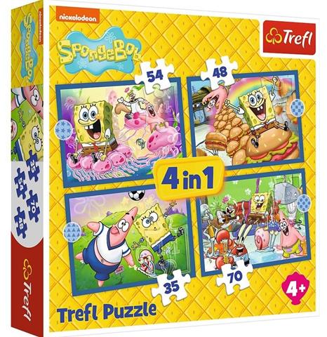 TREFL PUZZLE 4w1 SPONGEBOB 35,48,54,70EL 34674