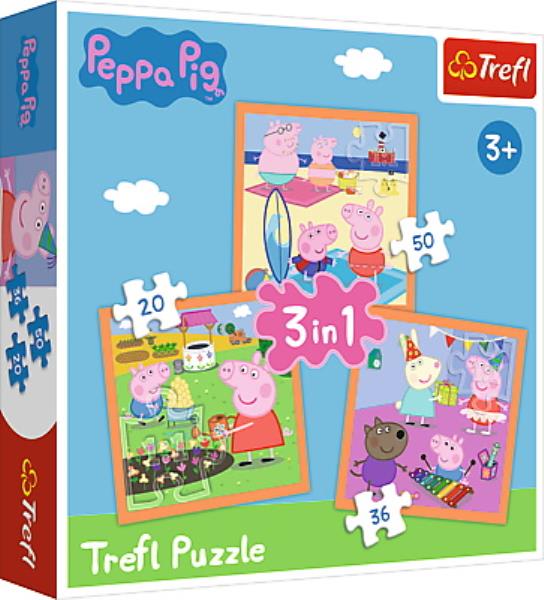 trefl puzzle 3w1 świnka peppa 20,36,50el.34852