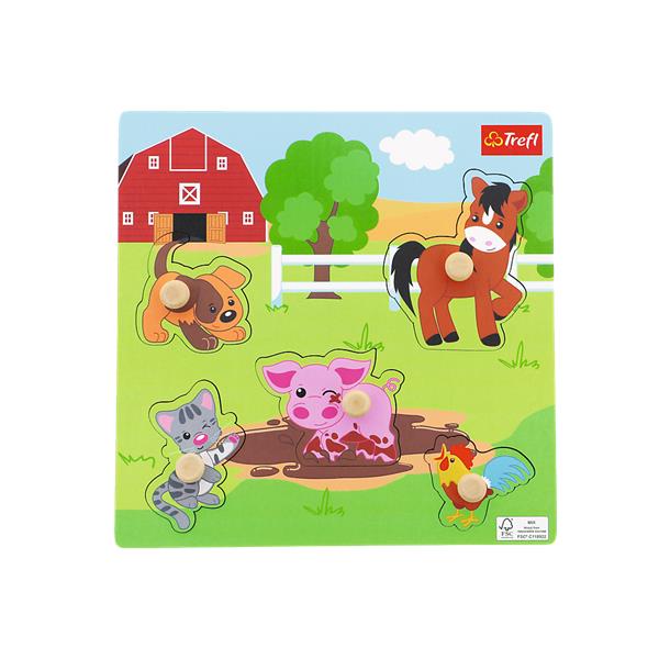 trefl puzzle drewniane mini farm 61622