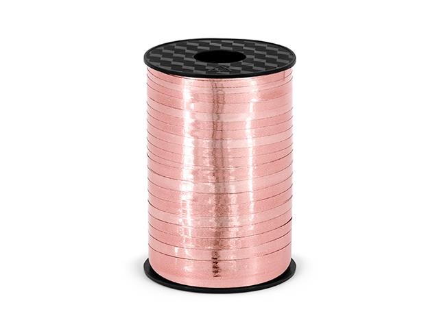 Wstążka plastikowa, różowe złoto, 5mm/225m PARTYDECO