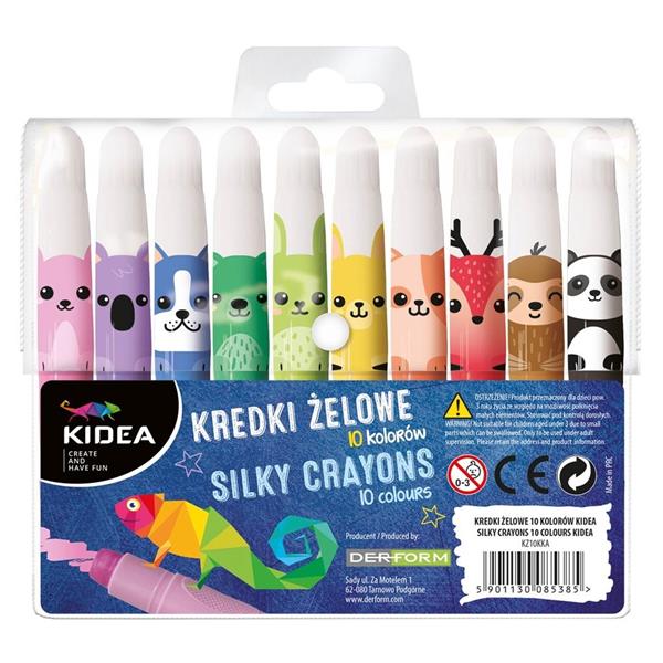 DERFORM KREDKI ŻELOWE 12 KOLORÓW KZ10KKAKIDEA /12/