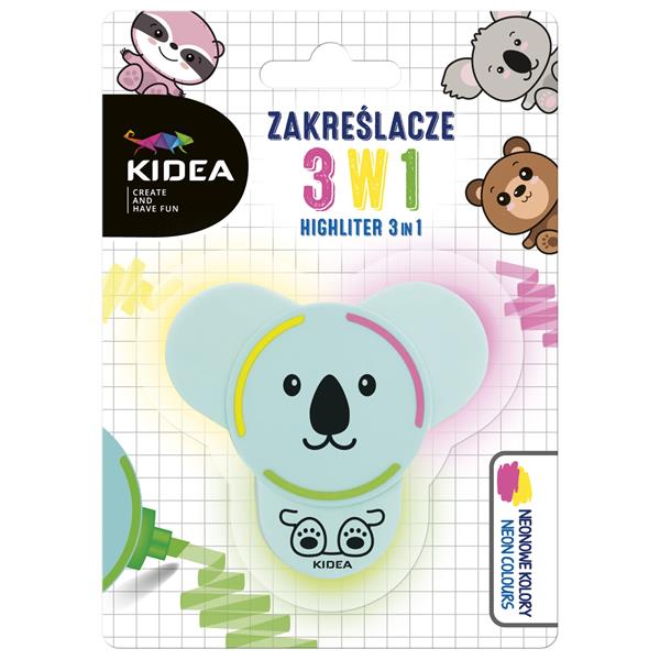 DERFORM ZAKREŚLACZE 3w1 Z FIGURKĄ KIDEA NA BLISTRZE /24/