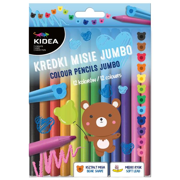 DERFORM KREDKI 12 KOLORÓW JUMBO MISIE   KMJ12KKA KIDEA