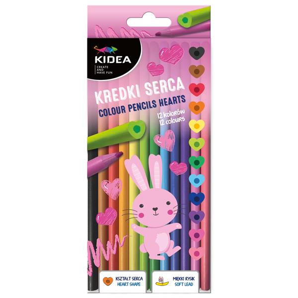 DERFORM KREDKI 12 KOLORÓW SERCA KS12KKA KIDEA /12/