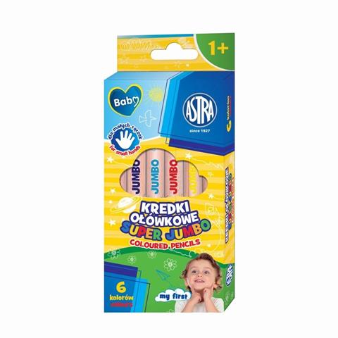 ASTRA KREDKI OŁÓWKOWE OKRĄGŁE 6-KOL. SUPER JUMBO BABY
