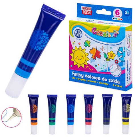 ASTRA FARBY DO TWORZENIA NAKLEJEK ŻELOWYCH6X 15ML CREATIVO ASTRA