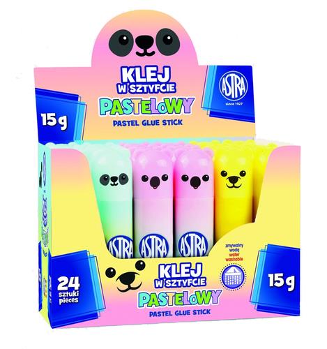 ASTRA KLEJ W SZTYFCIE 15G PVA ZWIERZĄTKA Pastel Line /24/