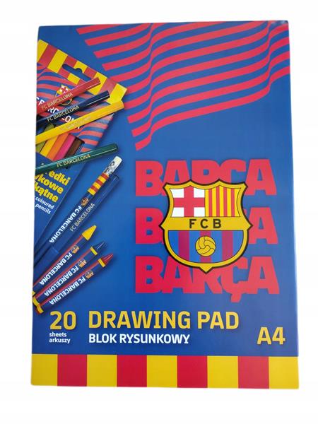 astra blok rysunkowy a4 100g 20ark fc barcelona