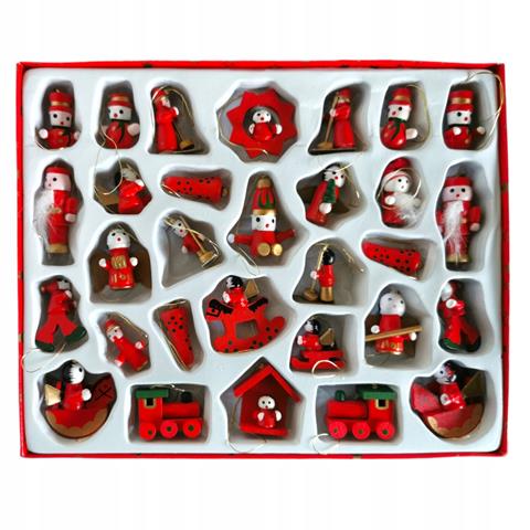 ONE DOLLAR DEKORACJA DREWNIANE FIGURKI ZAWIESZKI 30SZT 364950