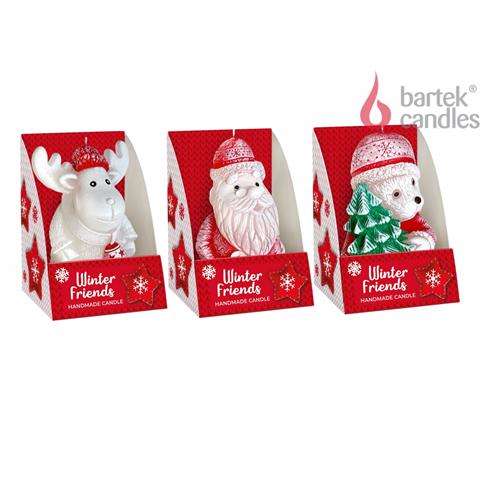 świeca figurka świąteczna 10cm mix  winter friends bn