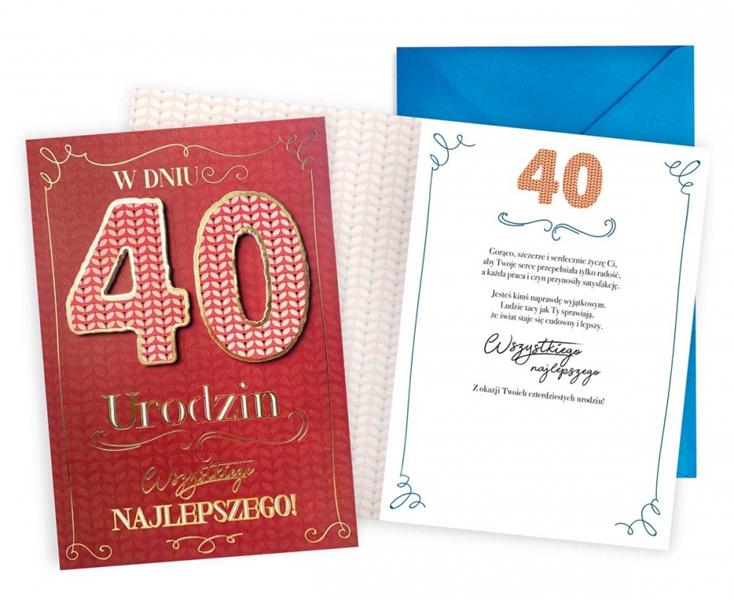 KUKARTKA KARNET OKOLICZNOŚCIOWY 40 URODZINY DKP-022