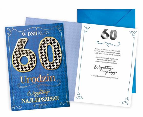 KUKARTKA KARNET OKOLICZNOŚCIOWY 60 URODZINY DKP-026