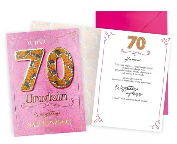 KUKARTKA KARNET OKOLICZNOŚCIOWY 70 URODZINY DKP-027