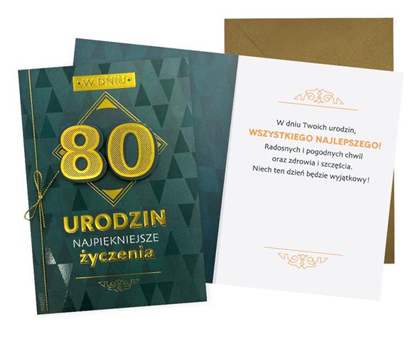 kukartka karnet okolicznościowy 80 urodziny dk-1124