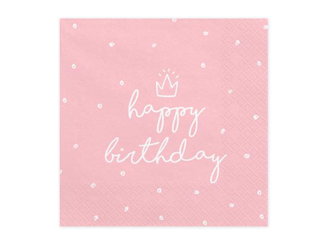 Serwetki Happy Birthday, 33x33 cm: 1op./20szt. PARTYDECO