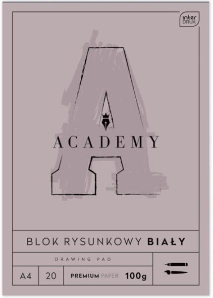 interdruk blok rysunkowy a4 biały 20 100g academy