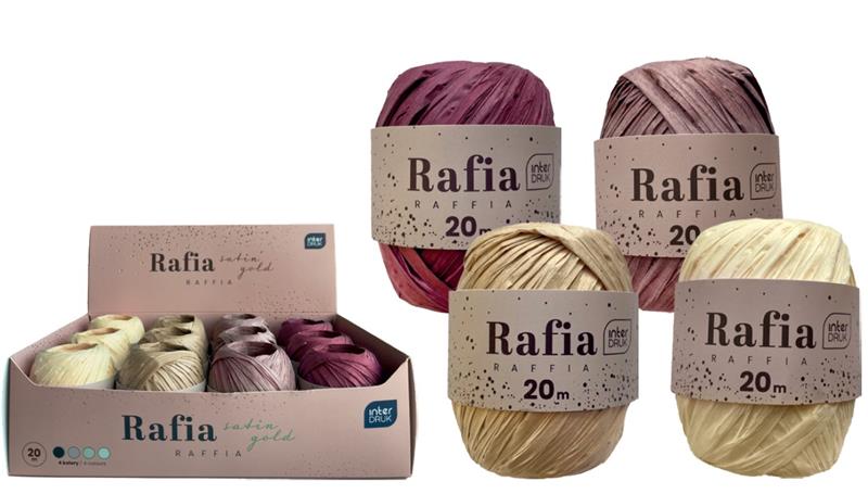 interdruk rafia na szpulce 20m satin gold /12/