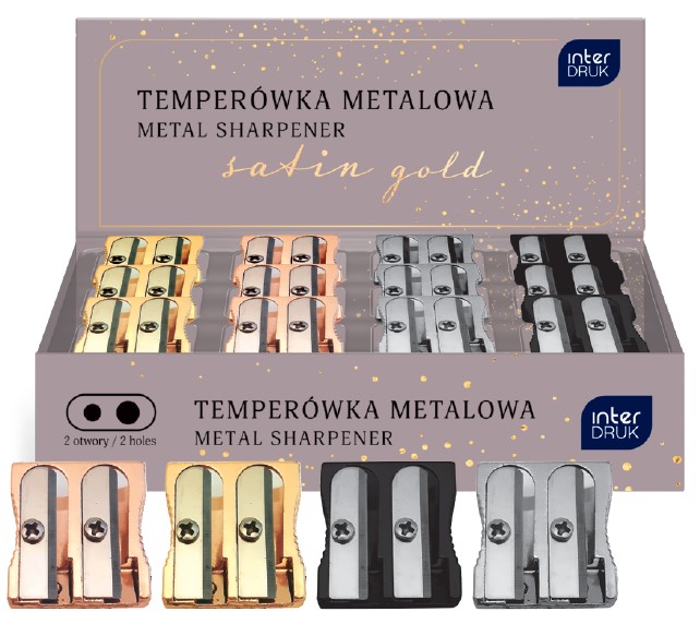 interdruk temperówka podwójna metalowa satin gold /24/