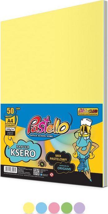 papier ksero a4 100 arkuszy 80g mix     pastelowy 5 kolorów alfa pastello