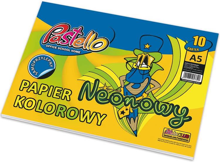 alfa zeszyt papierów kolor.a5 10k samoprzylepnyc neonowy /5/