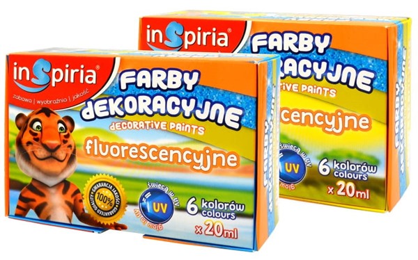 inspiria farby plakatowe 6kol. 20ml fluorescencyjne  schemat /50/