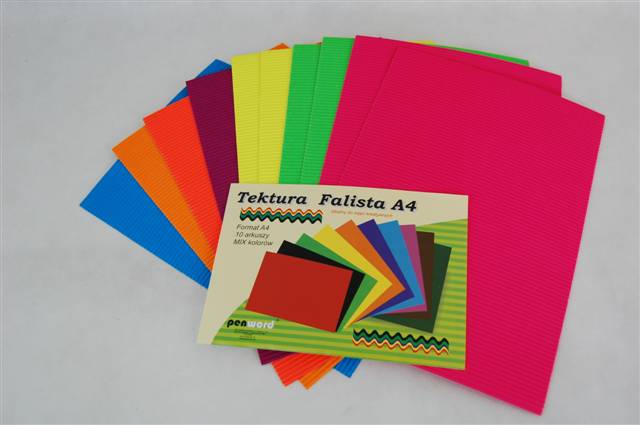 tektura falista a4 fluo kolorów a'10    psh