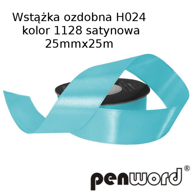 wstążka ozdobna 25mmx25m h024 1128 niebieski a'1 satynowa psh /10/